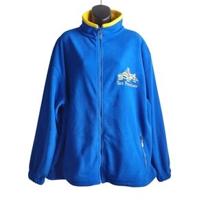 Vintage Lanza San Francisco Blue Fleece Size XL Full Zip Jacket Sweatshirt